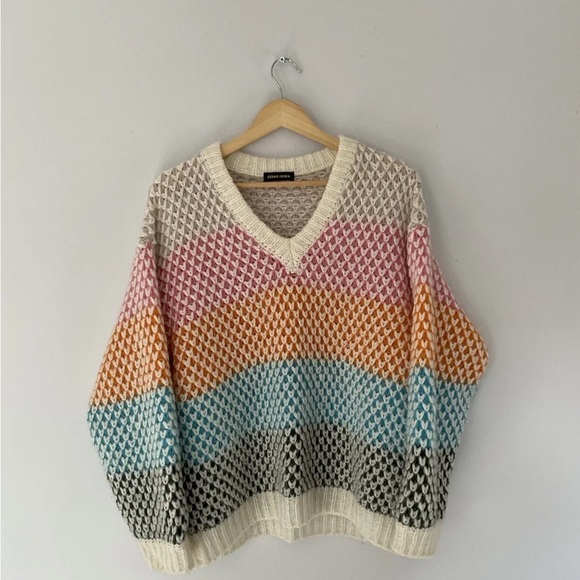 Stine Goya Jodi Moss Knit Size Small Oversized Striped Mohair - Picture 3 of 13